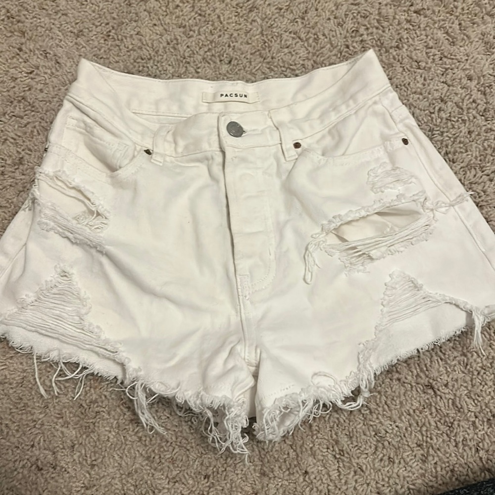 White pacsun jean shorts